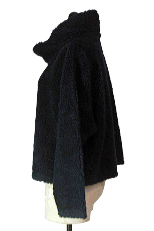 Women's Cropped Cowl Sherpa Pullover Top