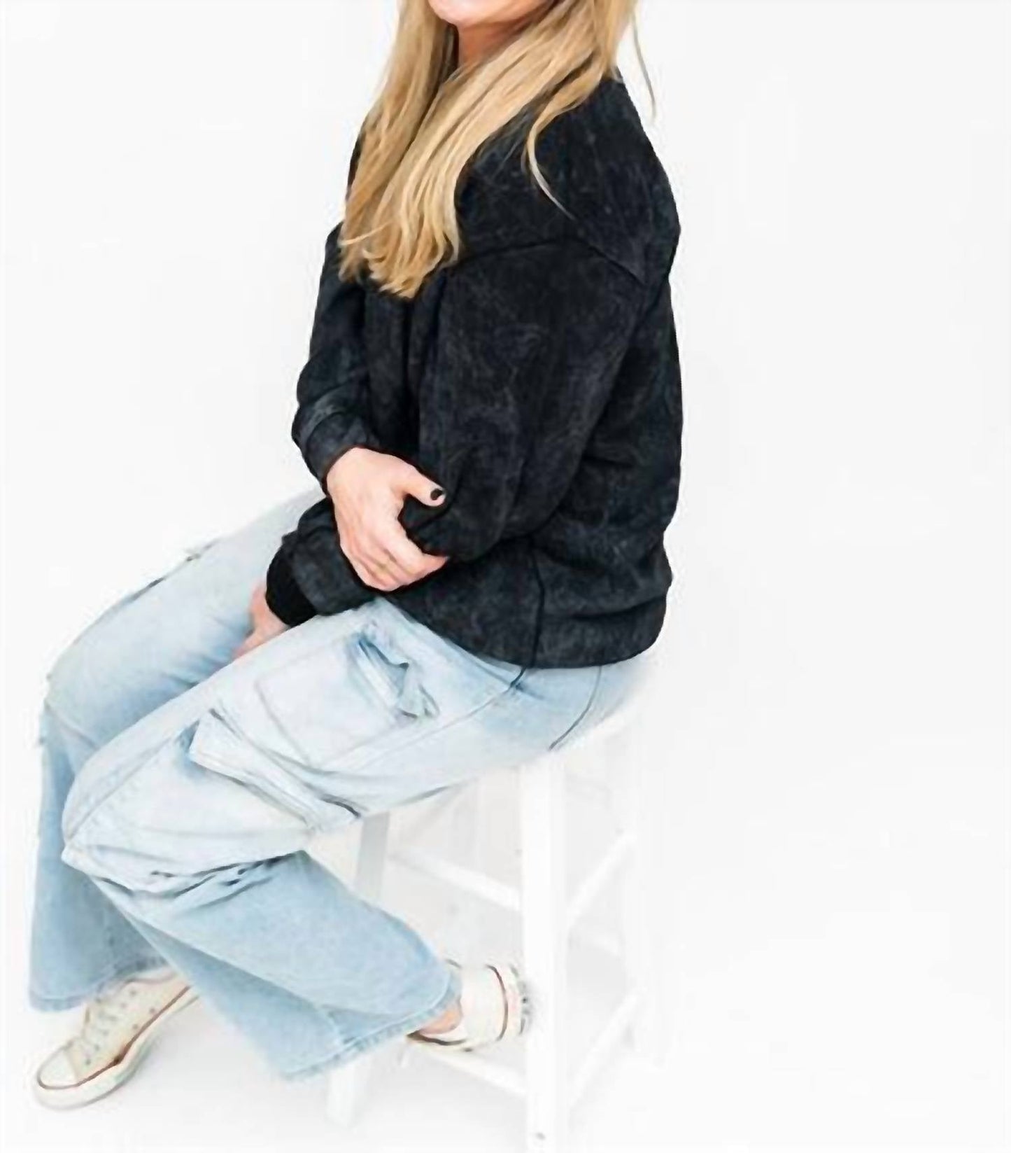 Acidwash Erwachsenen-Sweatshirt-Oberteil