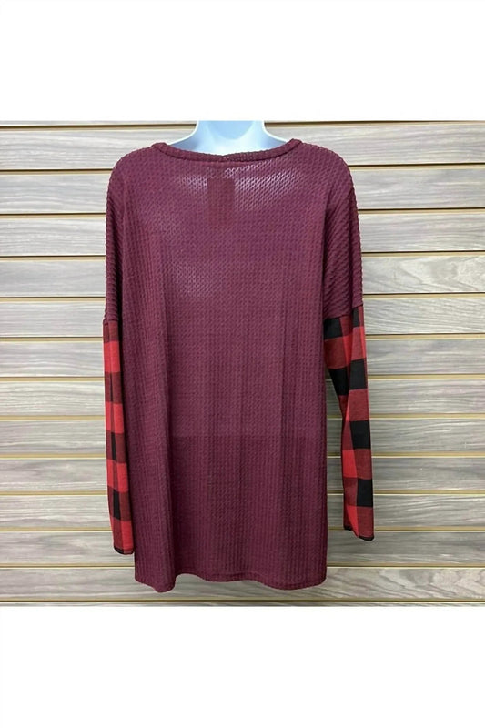 Women's Plaid Long Sleeve Sweater