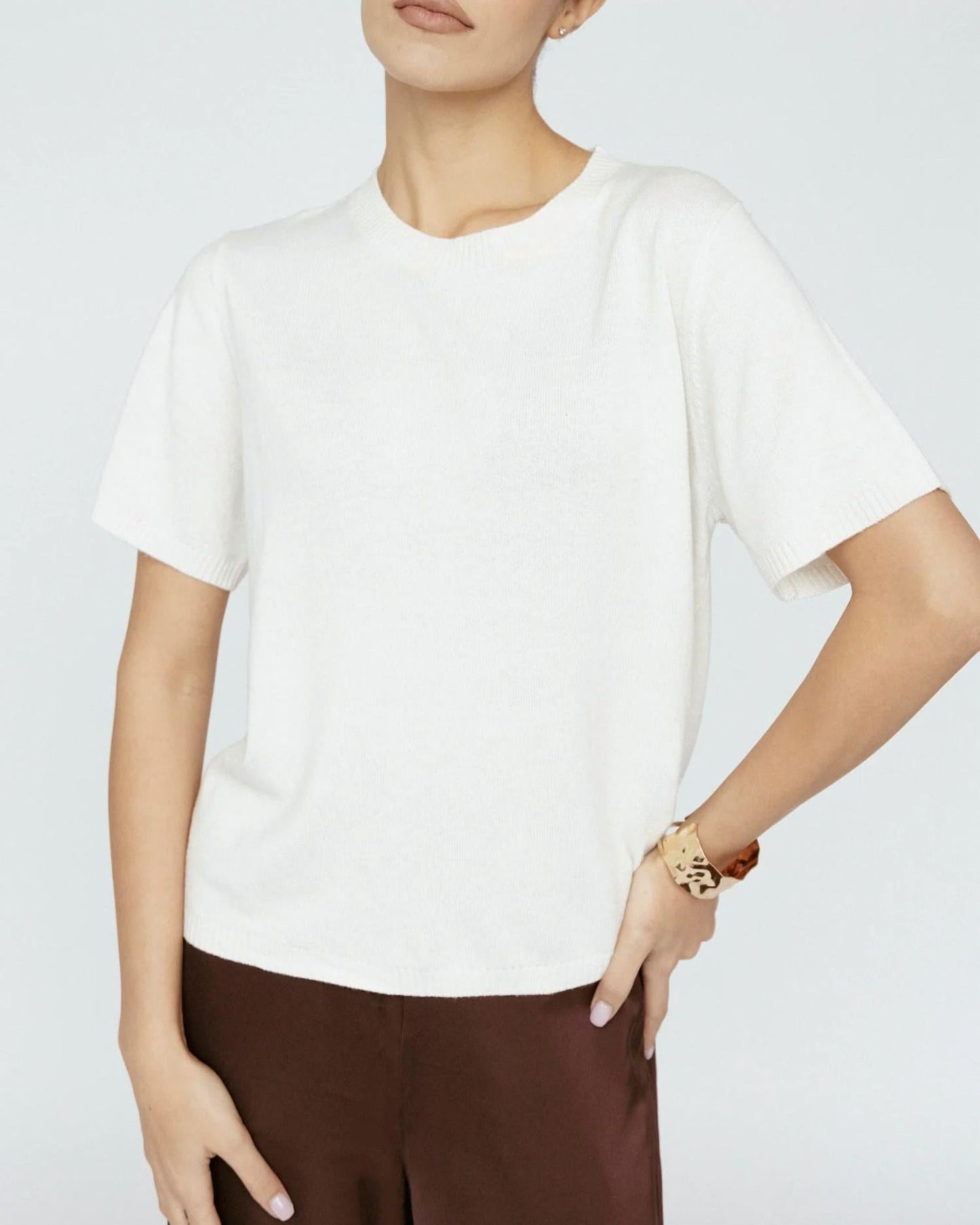 Damen-T-Shirt aus Kaschmirgemisch
