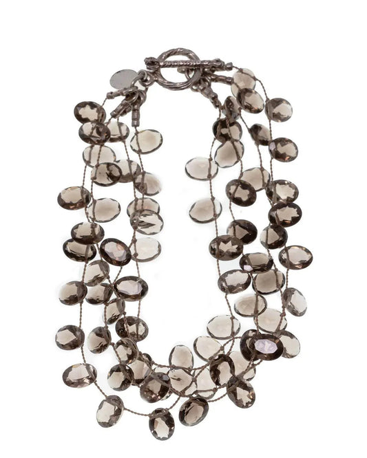 Women's Faceted Oval Smoky Quartz Bracelet