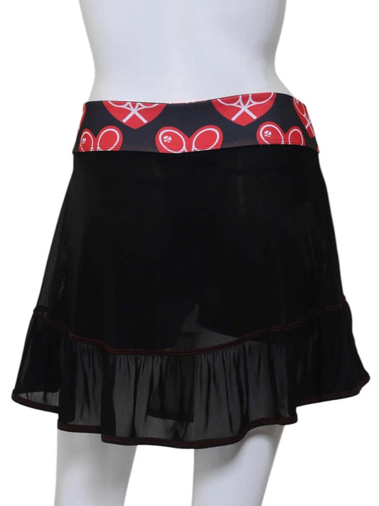 Women's Mesh Ruffle Heart Skirt
