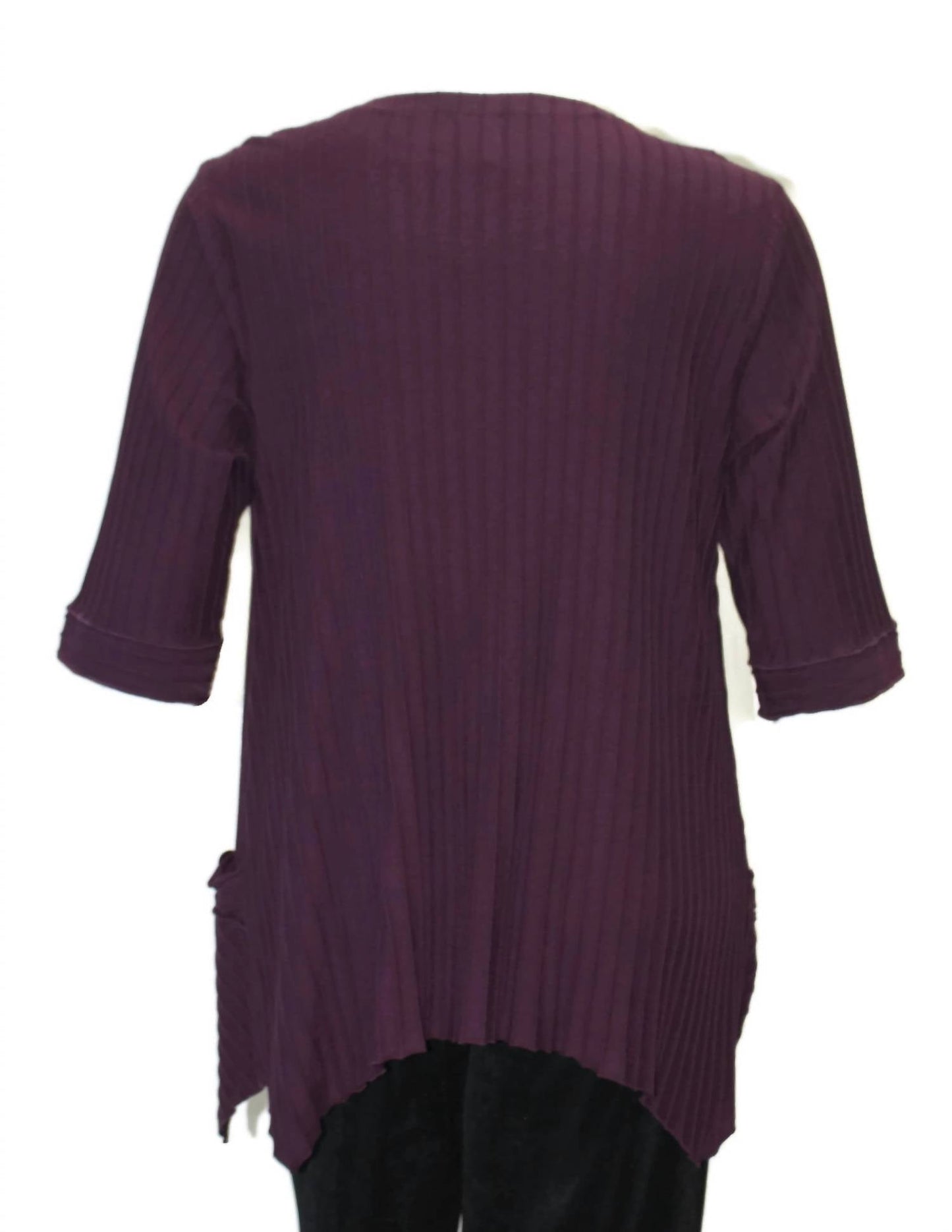 Damen Asymmetrisches Rippstrick-Baumwolltop mit Textur