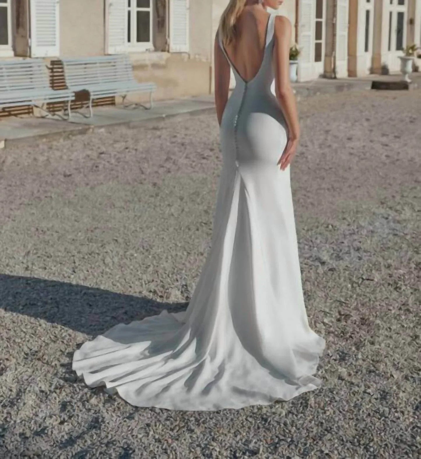 Slit Wedding Gown