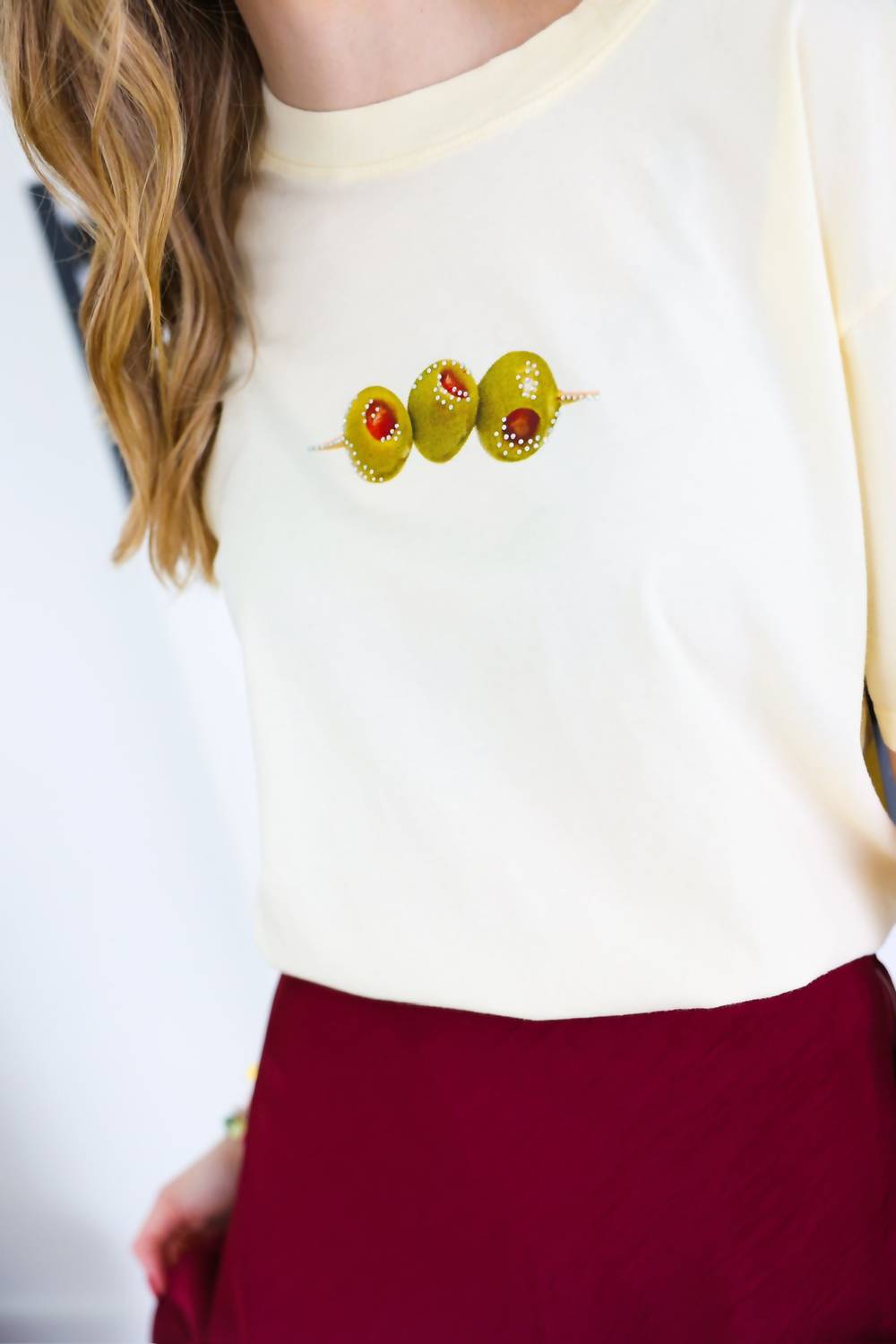Olive Cropped tee