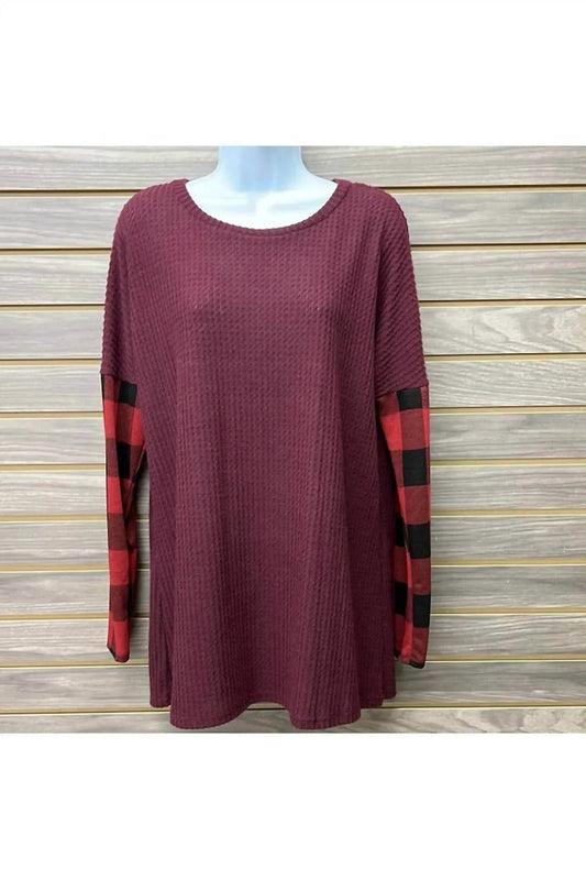 Women's Plaid Long Sleeve Sweater