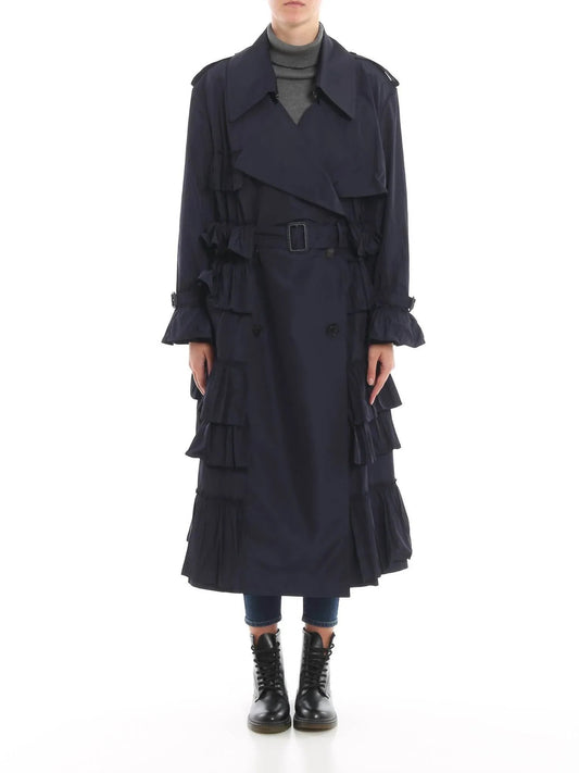 Frilled Long Trench Coat