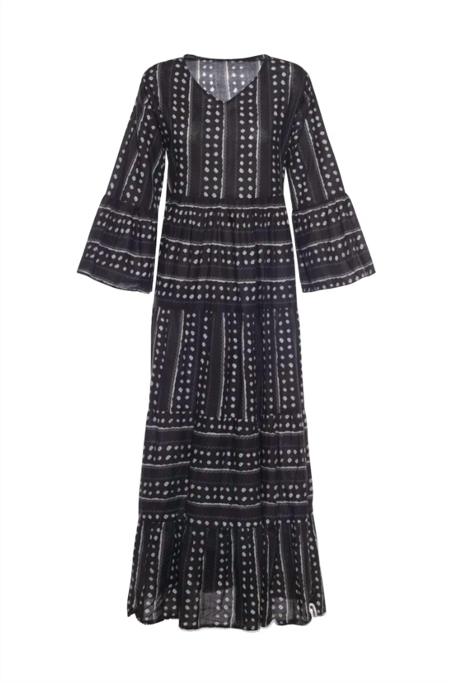 Dots V Neck Maxi Dress