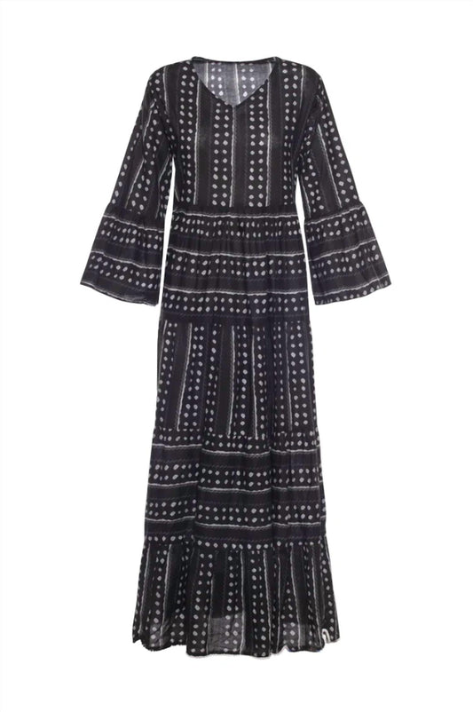 Dots V Neck Maxi Dress