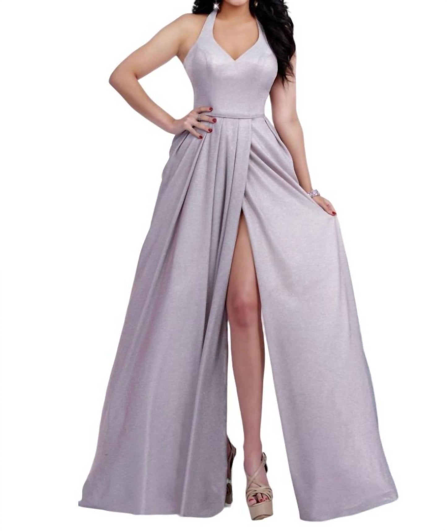 Glitzerndes Jersey-Maxikleid