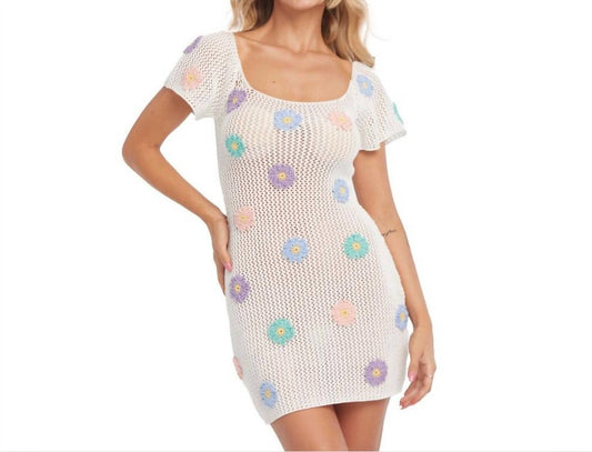 Daisy Crochet Mini Dress