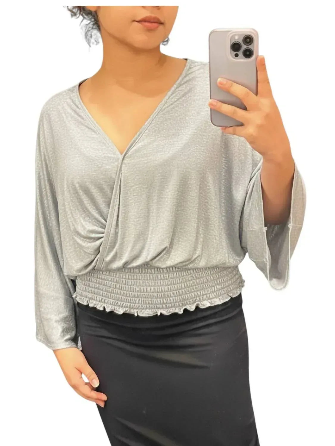 Smock Bottom V Neck Top