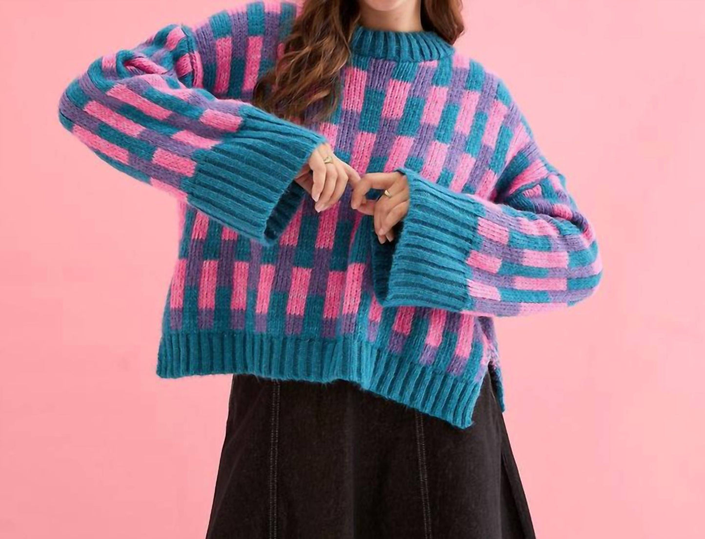Charlotte Geometrischer Strickpullover