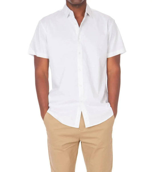 Cotton Stretch Short Sleeve Solid Shirt