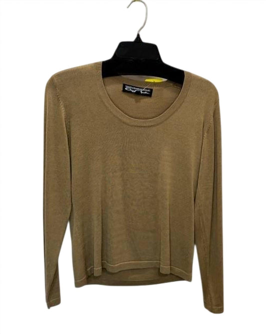 Women Knit Scoop Neck Long Sleeve Sweater
