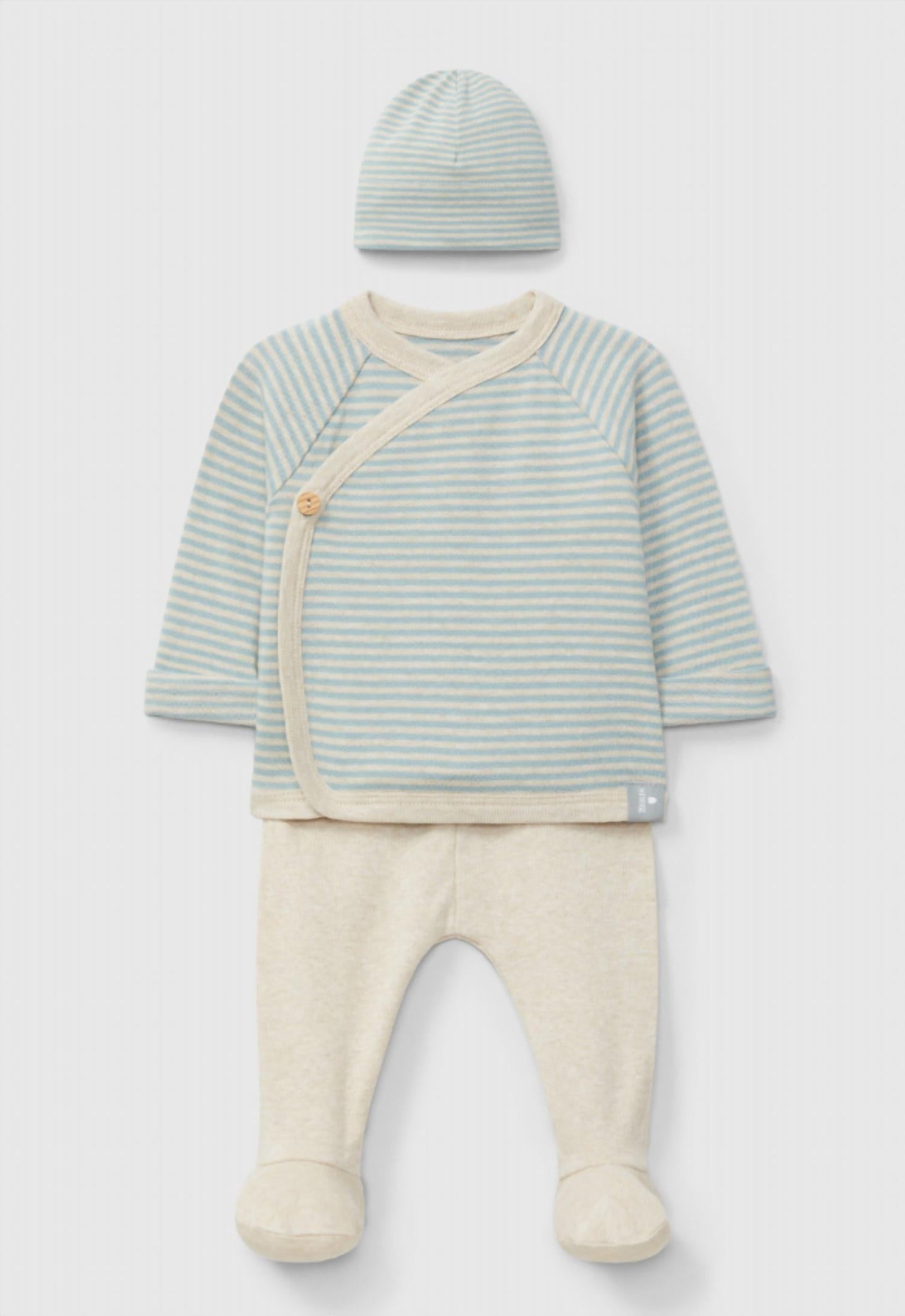 Kid's Long Sleeve Komono With Footie Legging And Hat Set