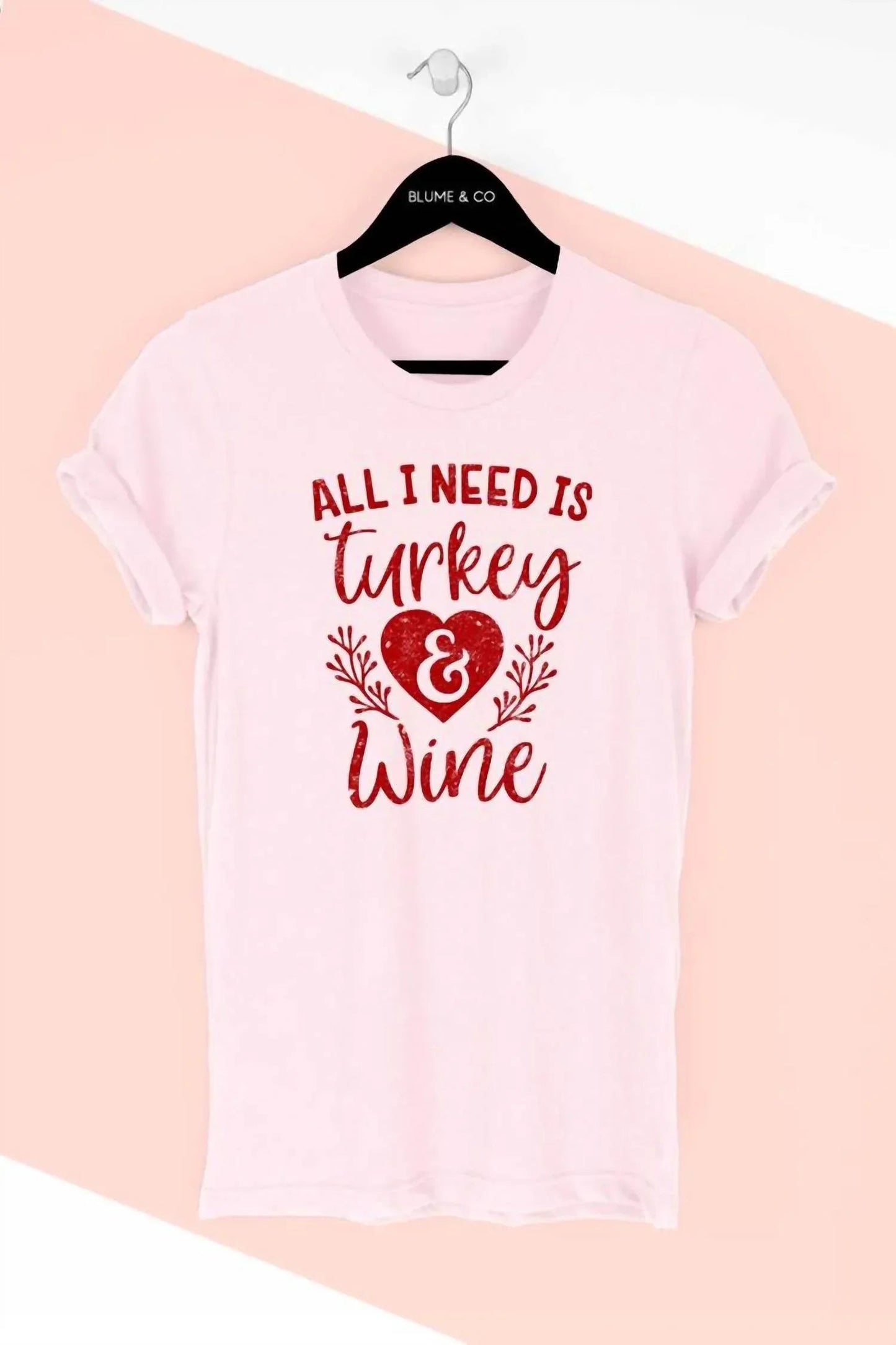 Damen Truthahn & Wein Grafik-T-Shirt