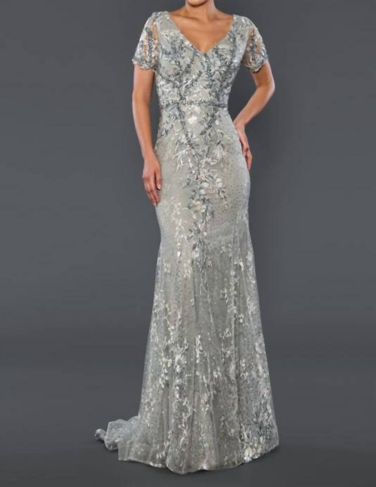 Long Formal Beaded Mother Of The Bride Dress