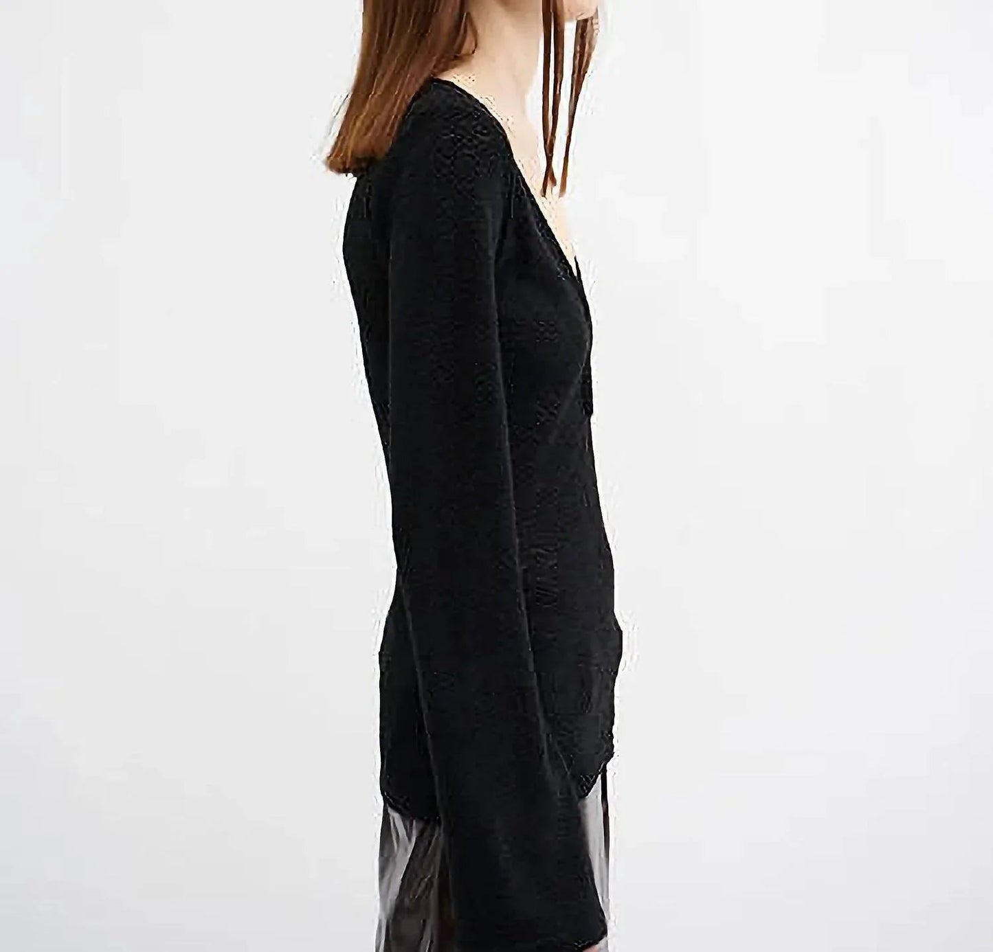 Damen-Strickbluse mit Schlüssellochausschnitt „Viennars“