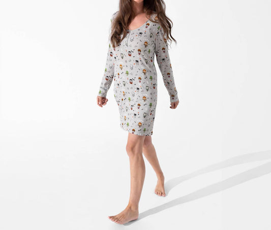 Women's Little Monsters Bamboo Nightgown