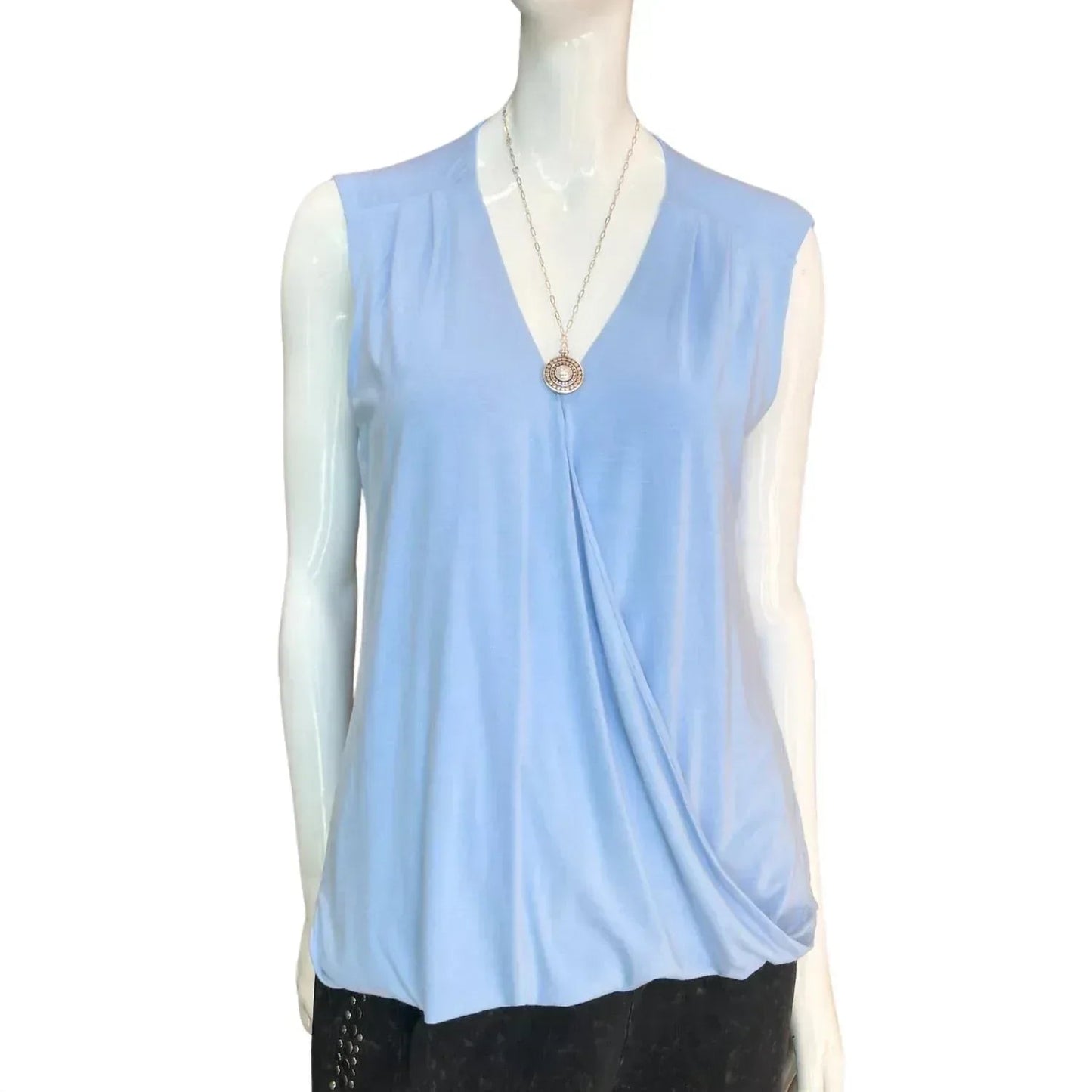 Women's Sleeveless V Neck Surplice Top