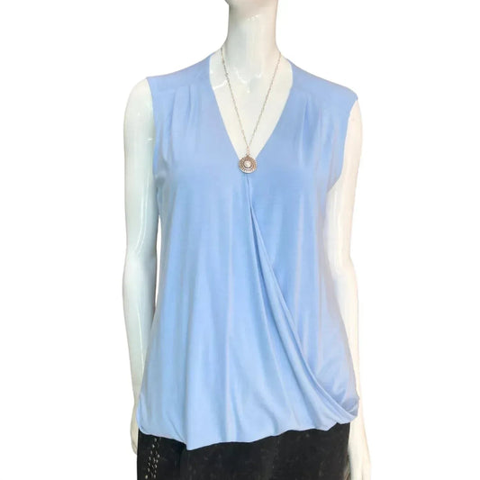 Women's Sleeveless V Neck Surplice Top