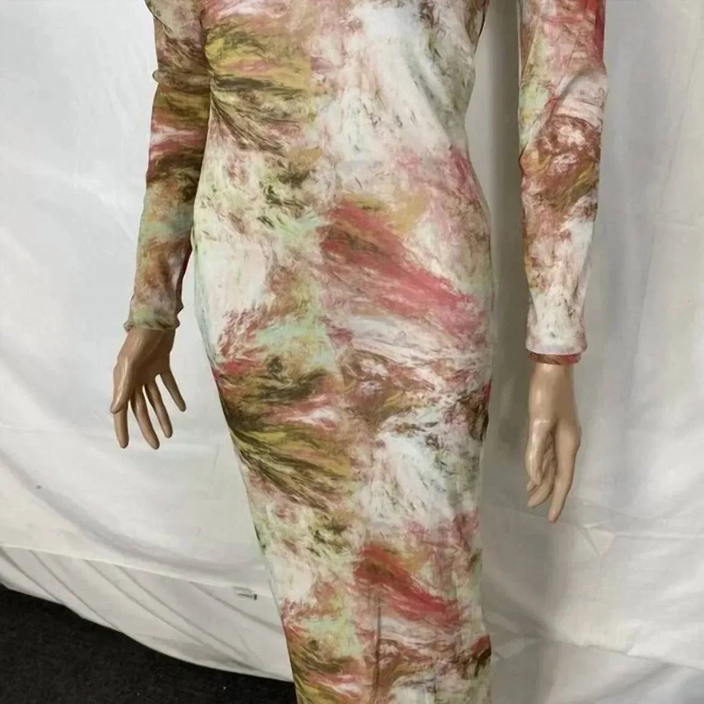 Women's Long‑sleeve Shimmer Mesh Dress