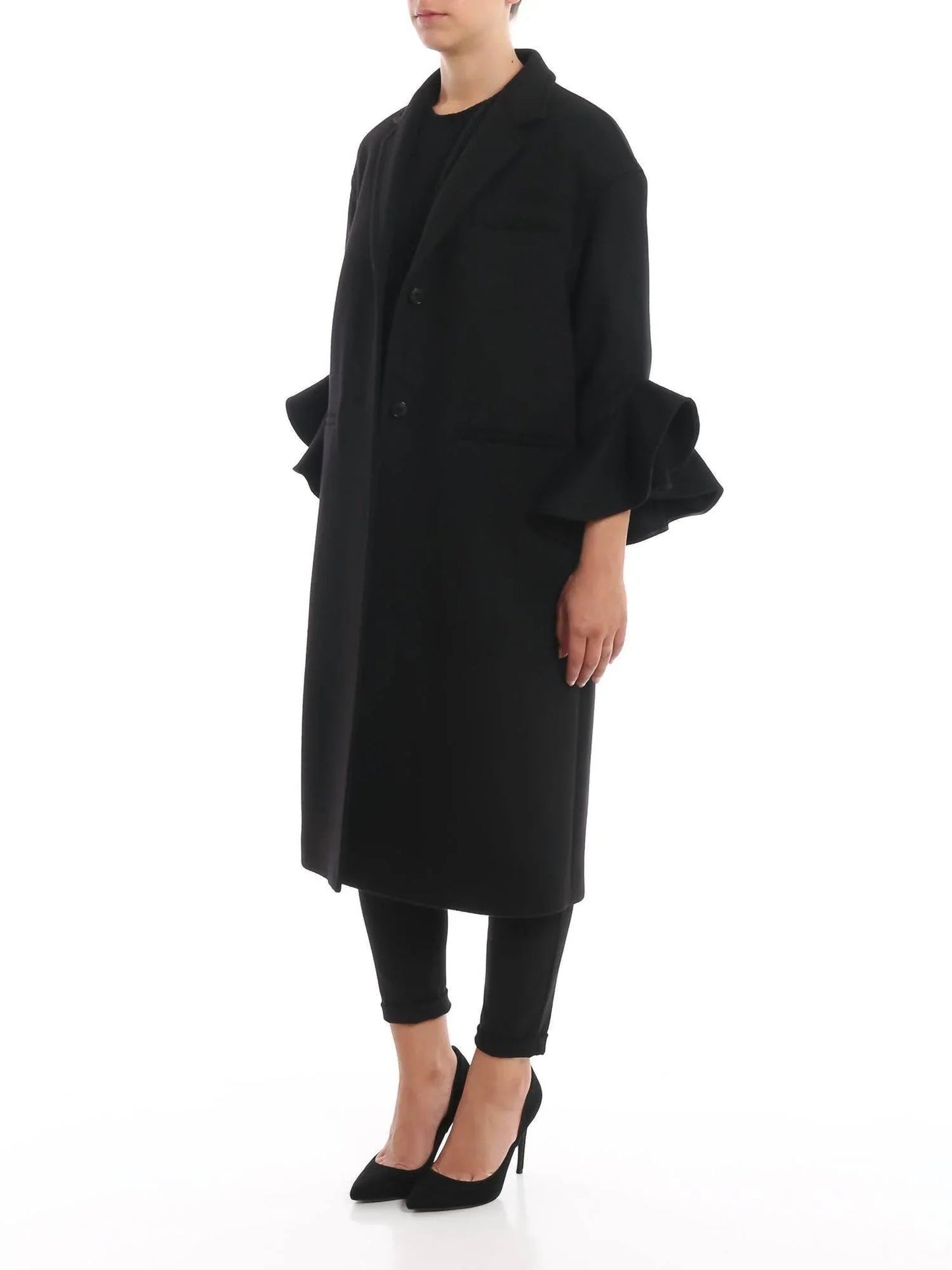Frill Sleeves Compact Drap Coat