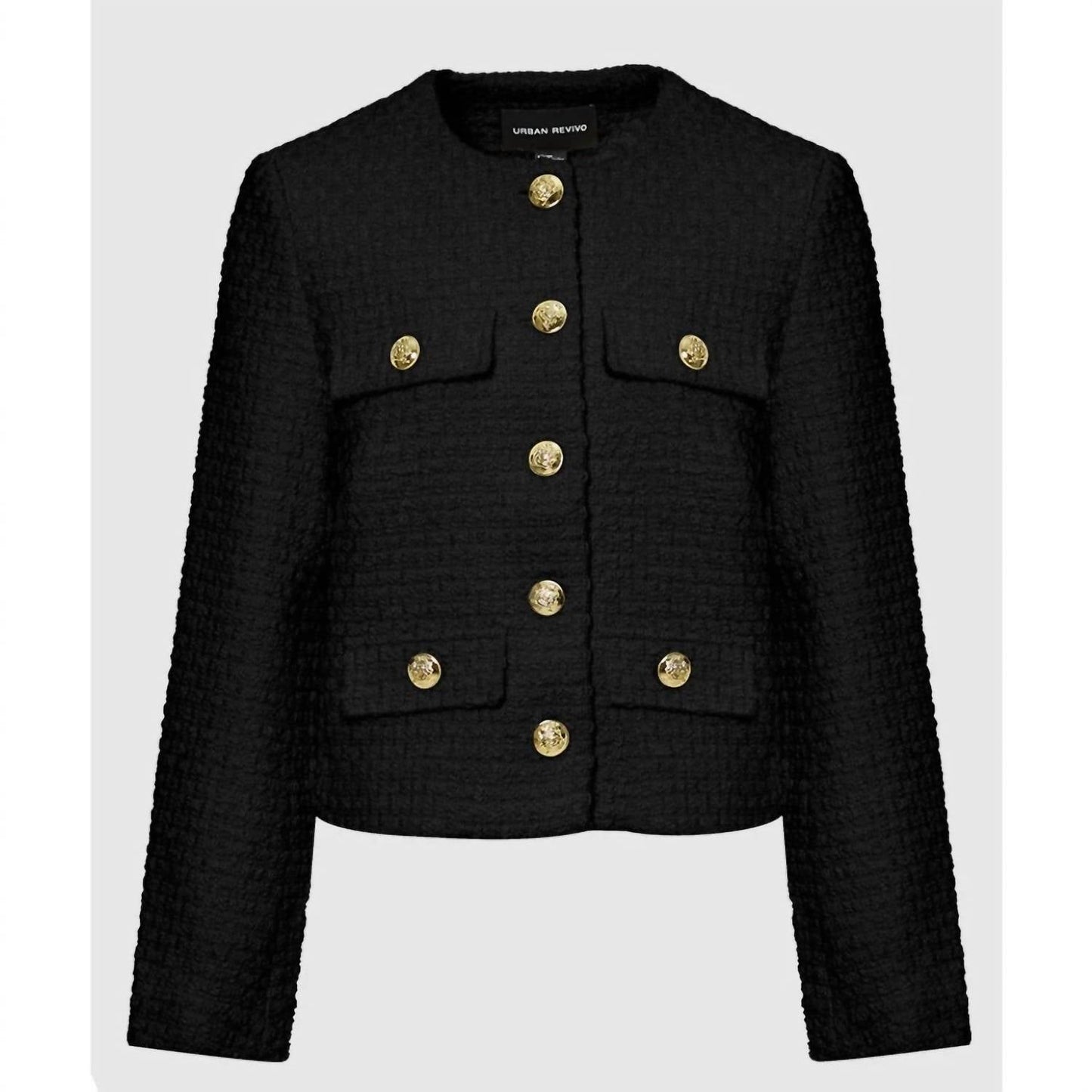 Tweed-Blazer mit langen Ärmeln