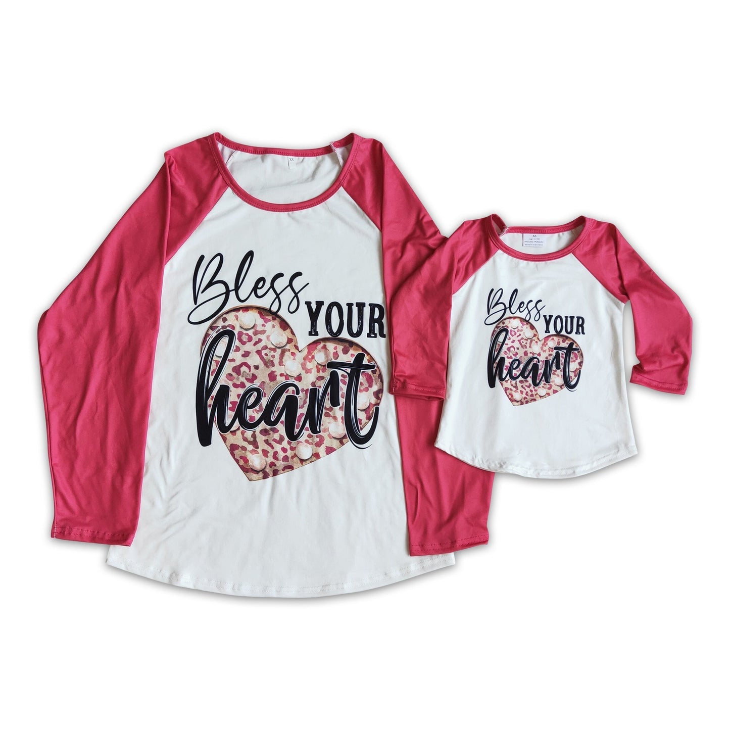 Bless your heart Langarm Mommy-and-Me Erwachsenen-Valentinstagsshirt