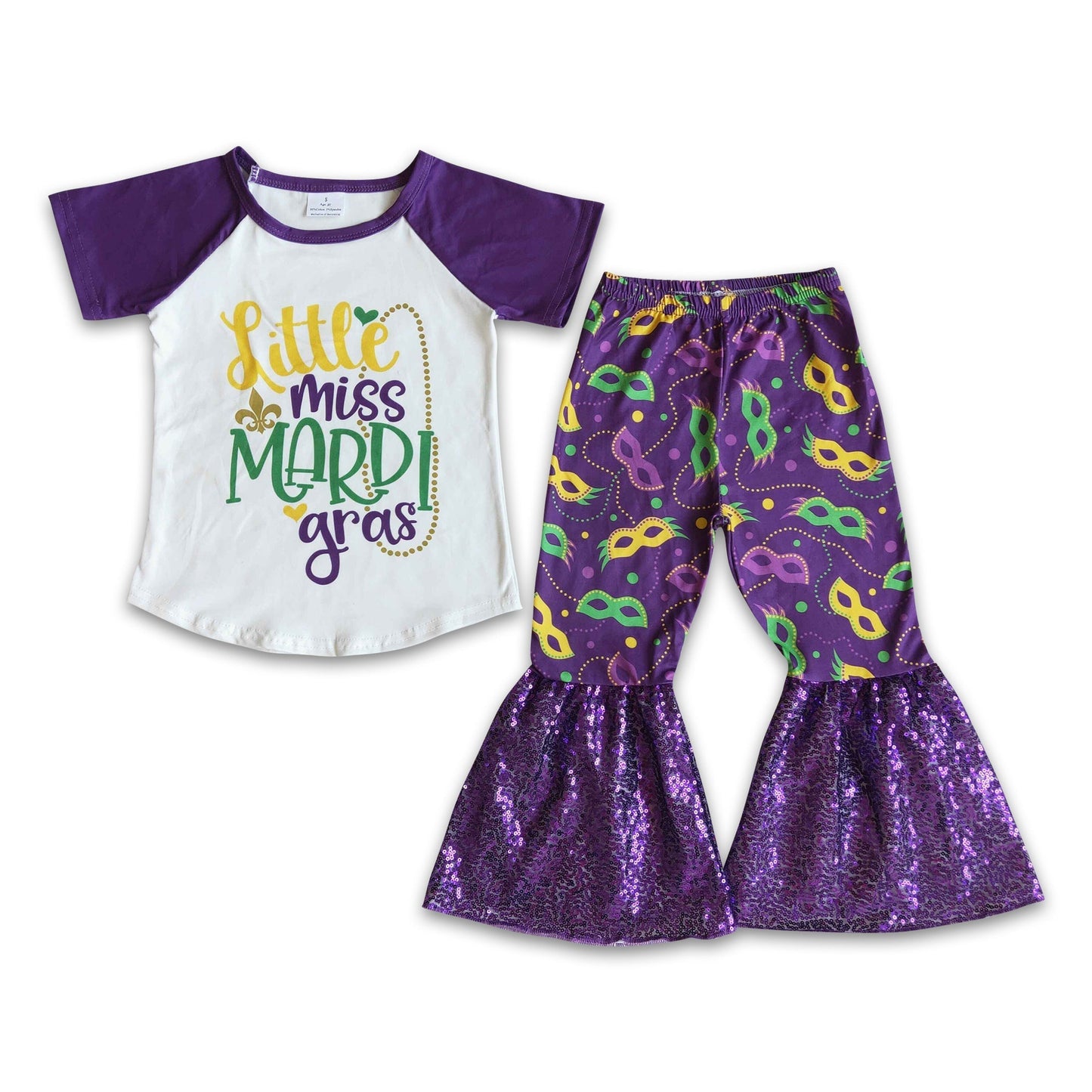 Little Miss Mardi Gras Pailletten Schlaghosen Mädchen Boutique Kleidung