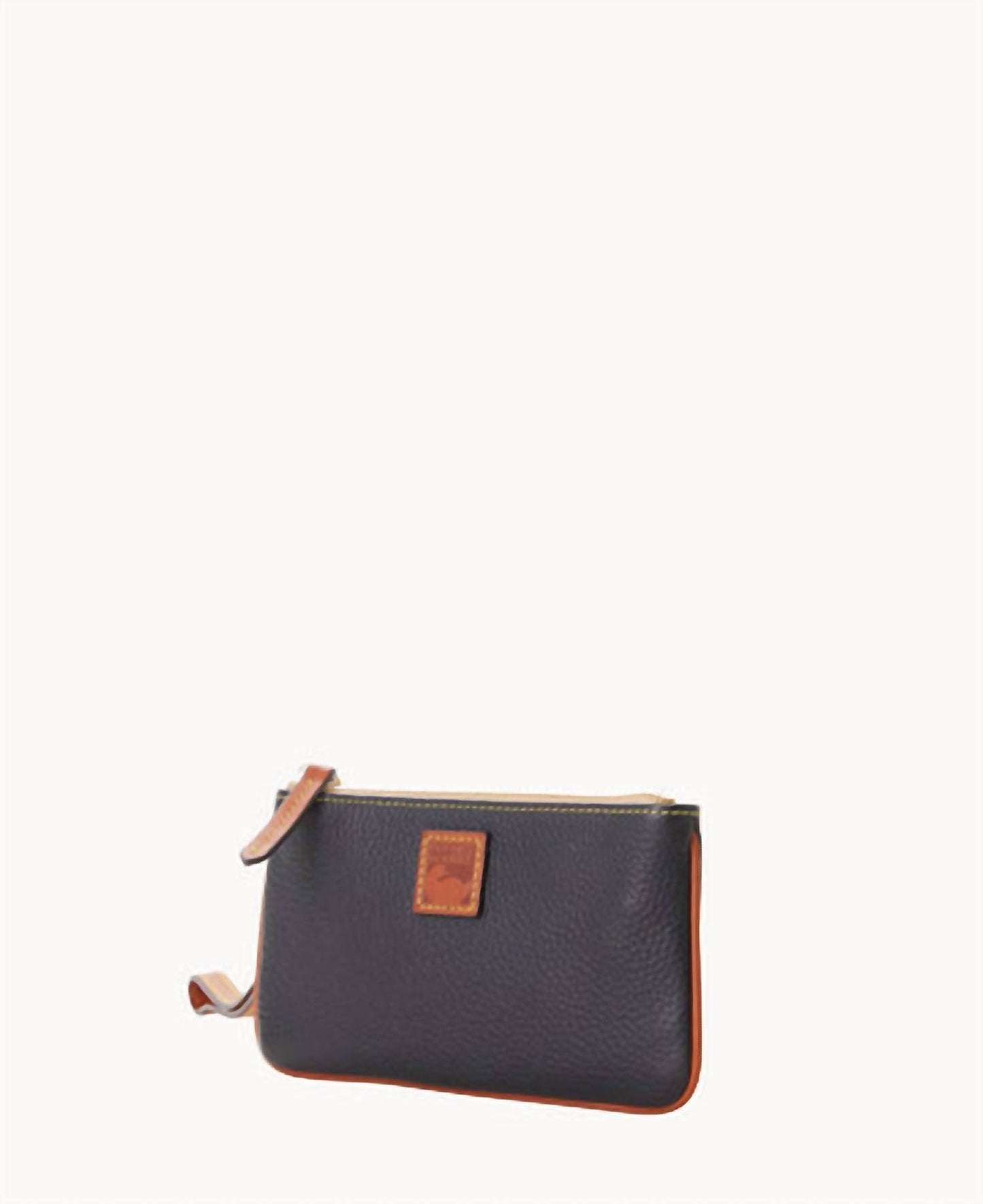 Damen große Handgelenktasche aus genarbtem Leder