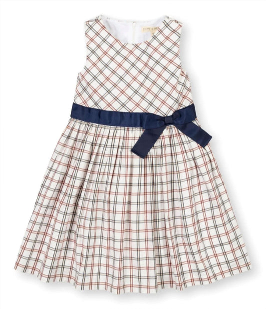 Organisches Popeline-Kleid für Kinder mit Bindegürtel