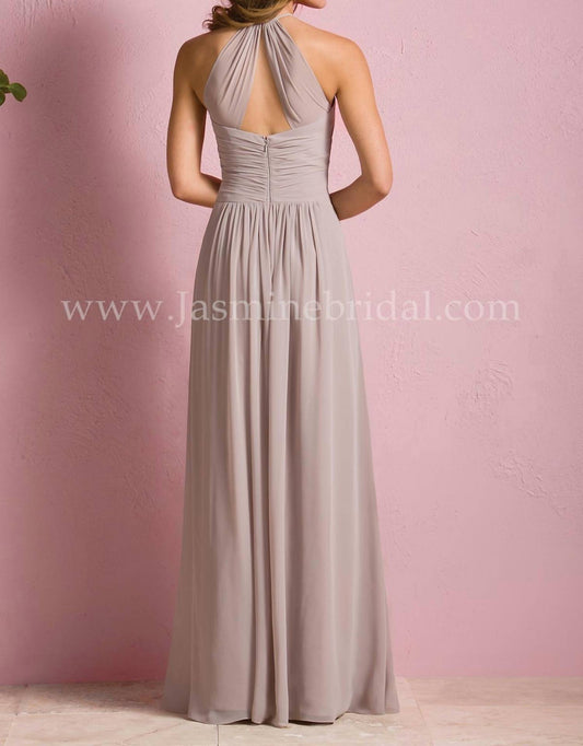 B2 Poly Chiffon Halter Gown