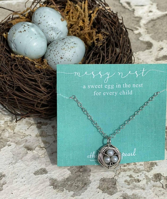 Women's Hand-stamped Messy Nest Necklace