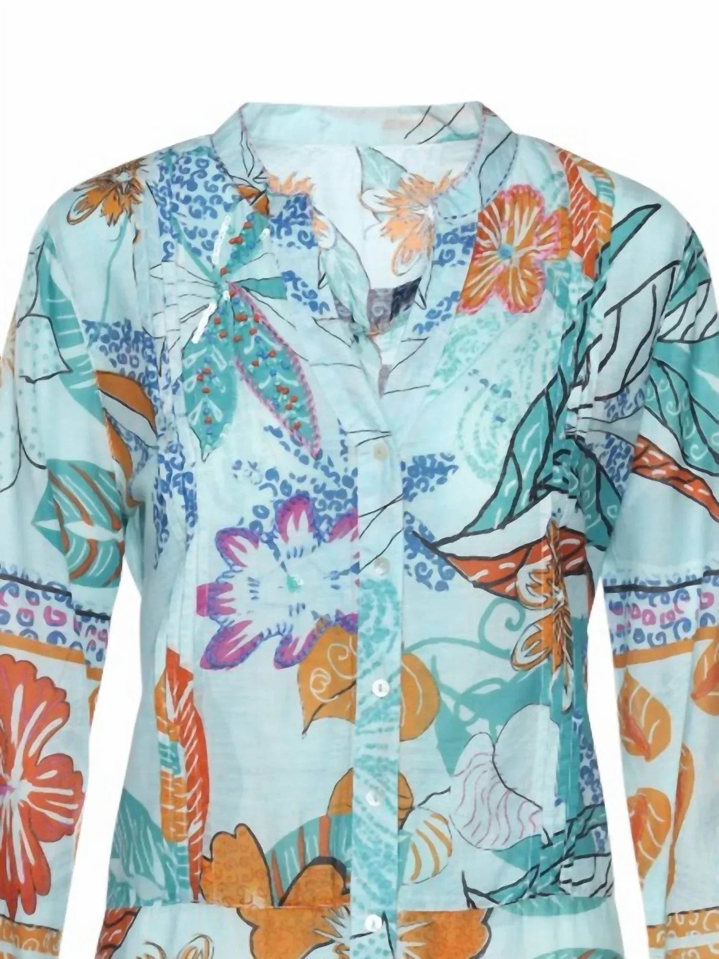 Women's Artisan Tamarind Beaded Embroidered Tunic Top