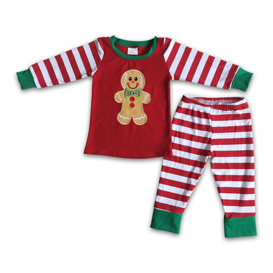 Lebkuchen-Applikation Baumwolle Weihnachten Jungen Pyjama