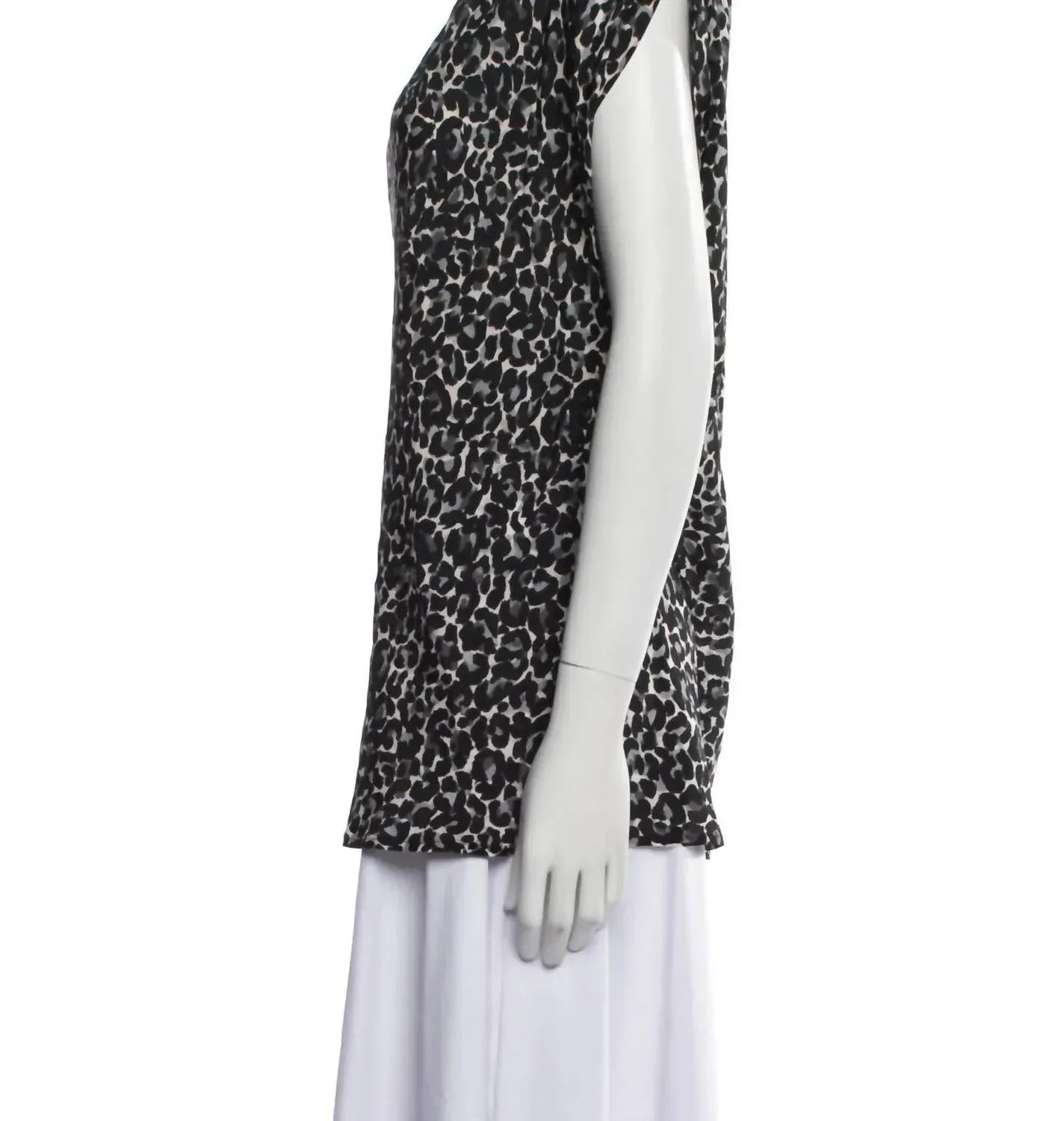 Women's Animal Print Mock Neck Blouse