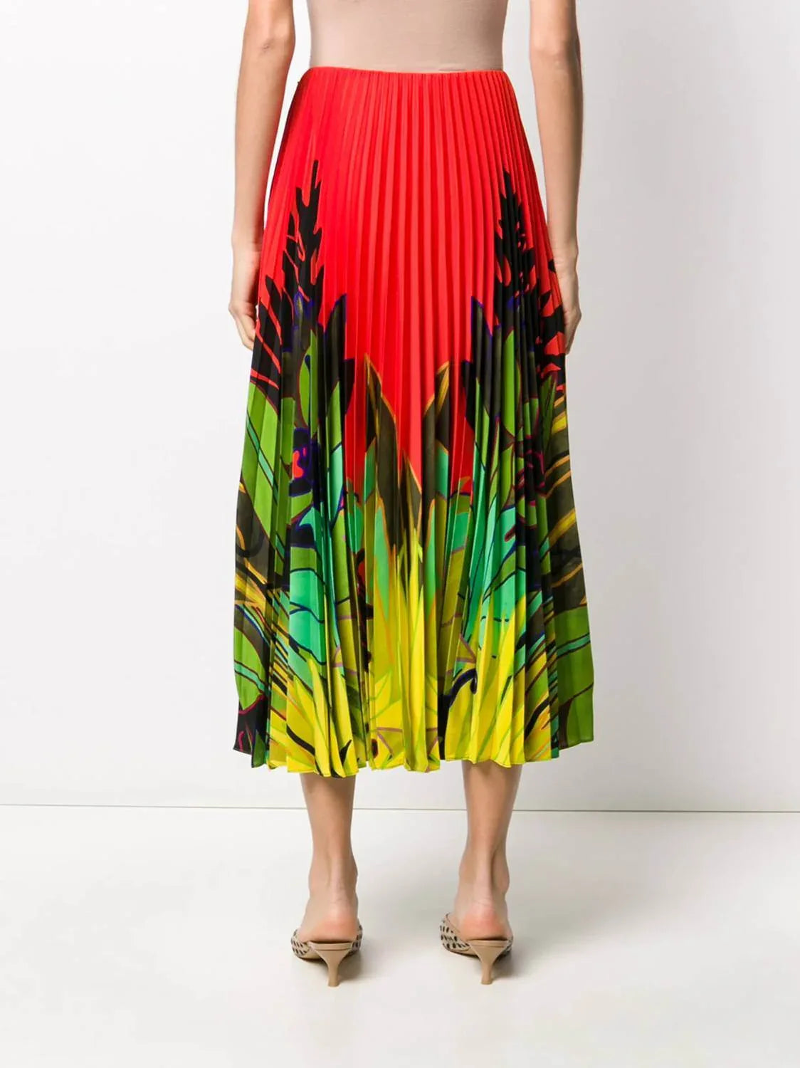 Mirrored Monkeys Forest Pleated Skirt