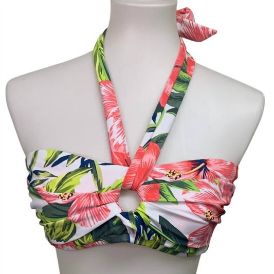 Women's Floral Bandeau Removeable Strap Bikini Top