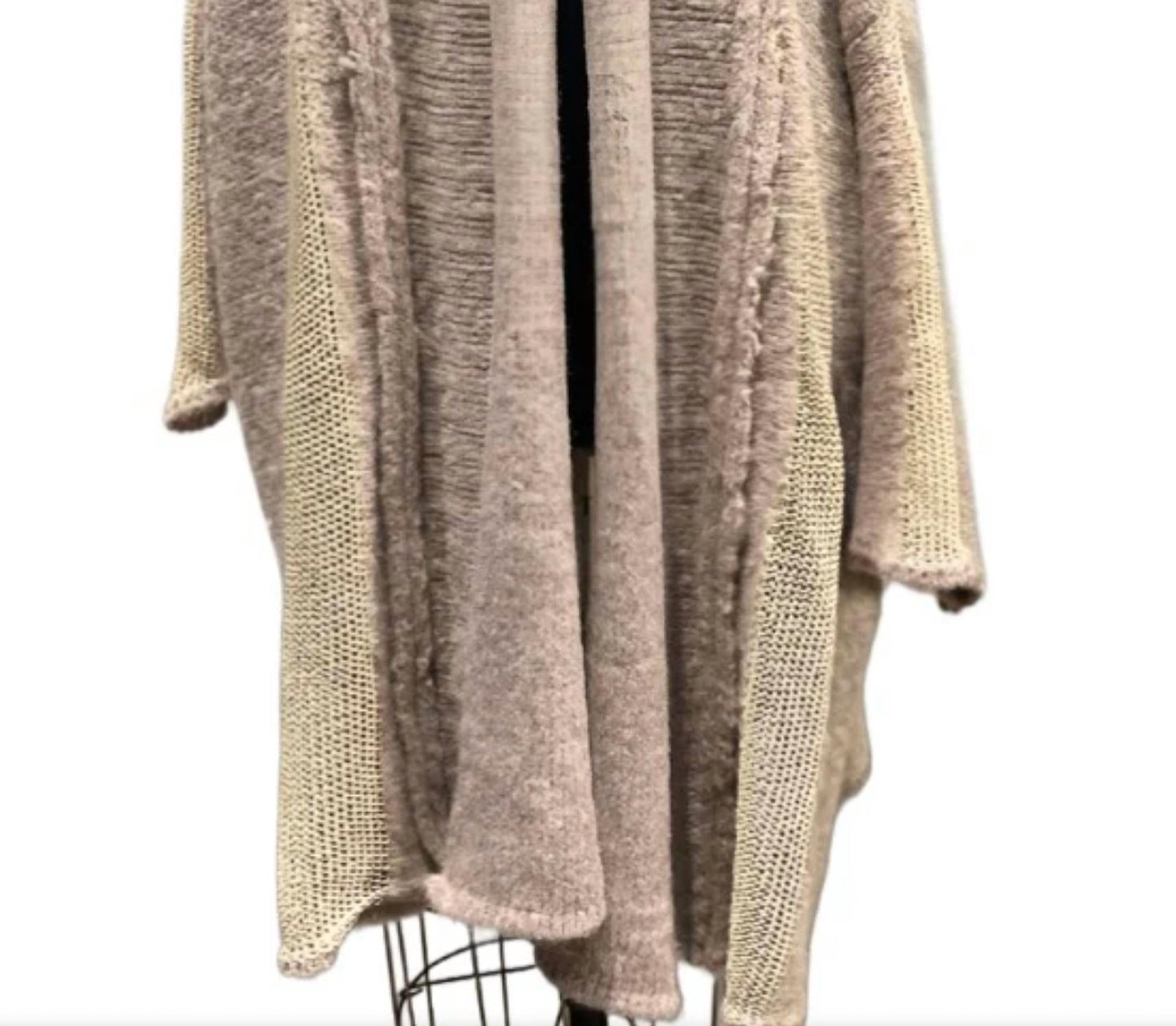 Kimono cardigan with mesh