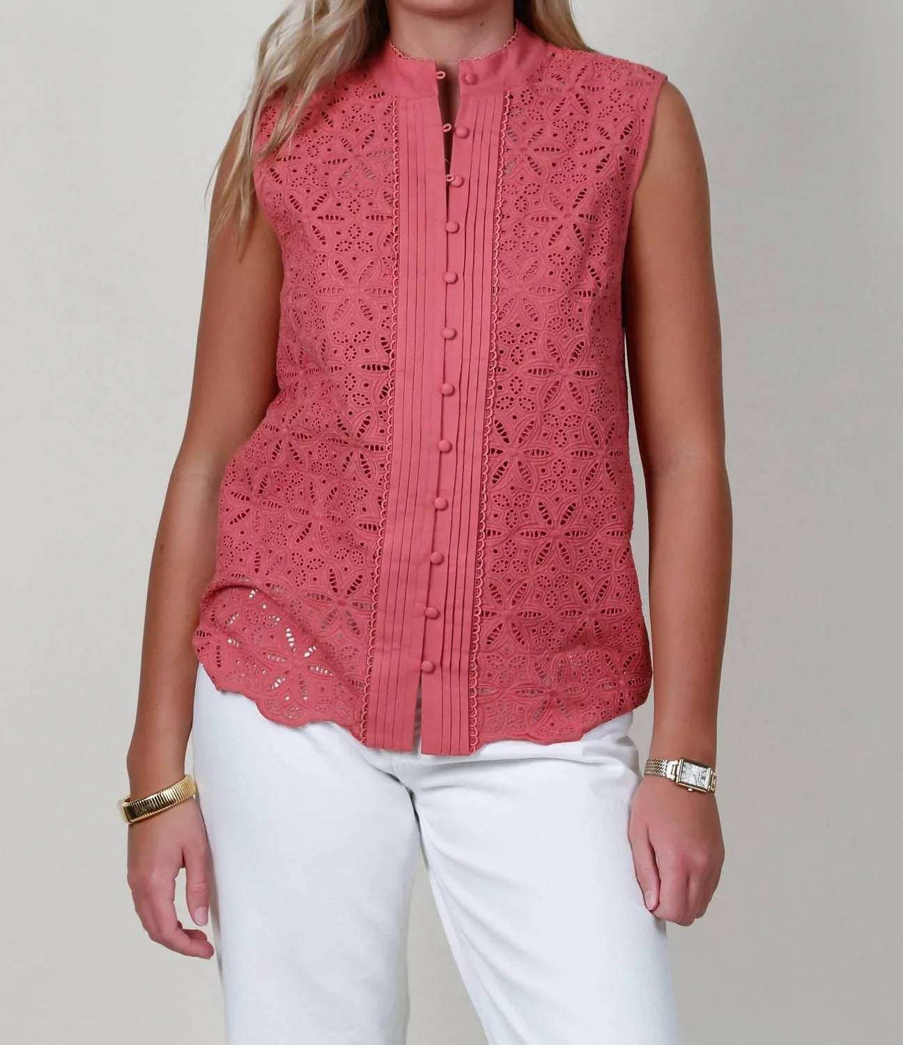 Sara Lace Sleeveless Blouse