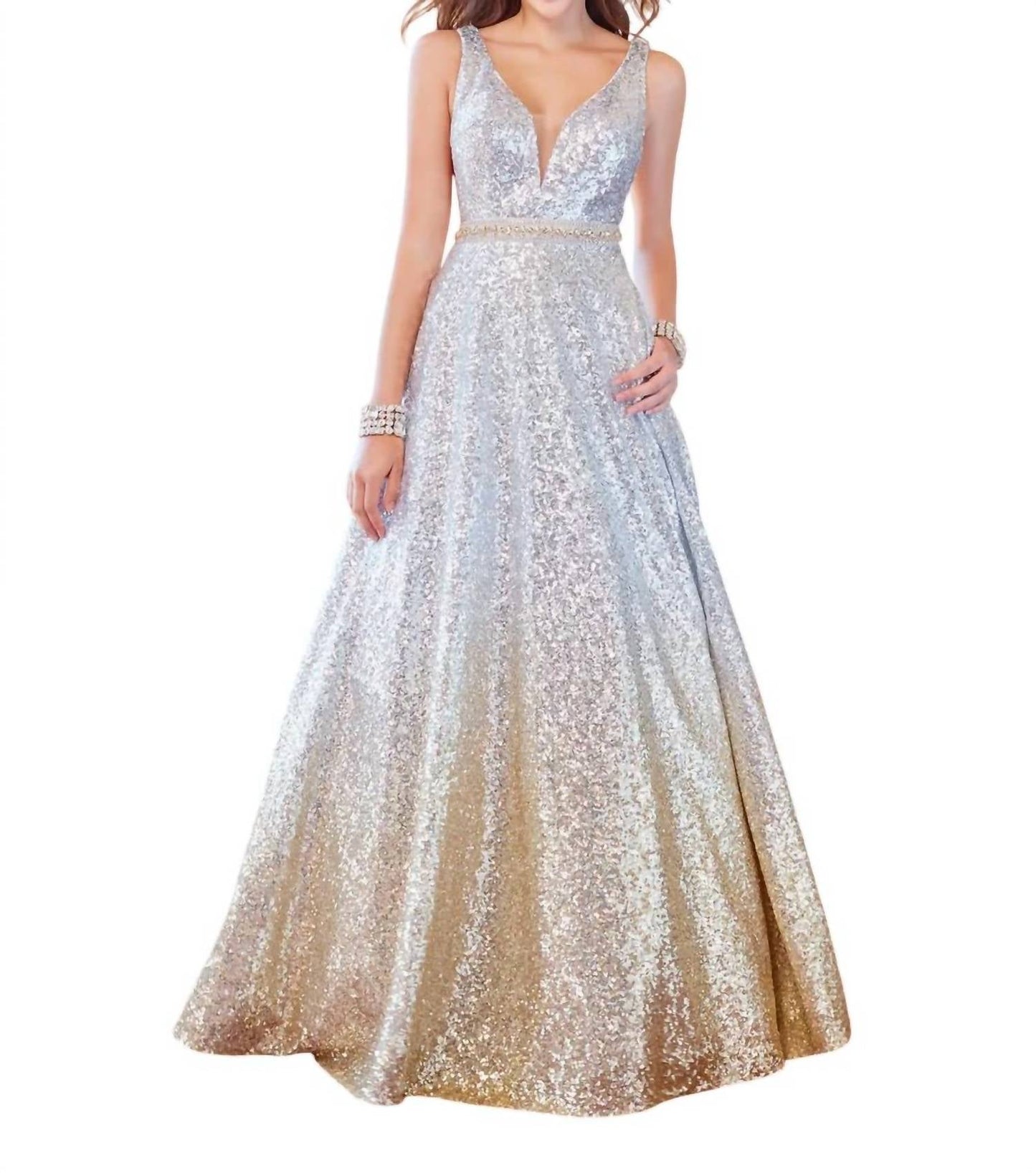 Pailletten-Ballkleid