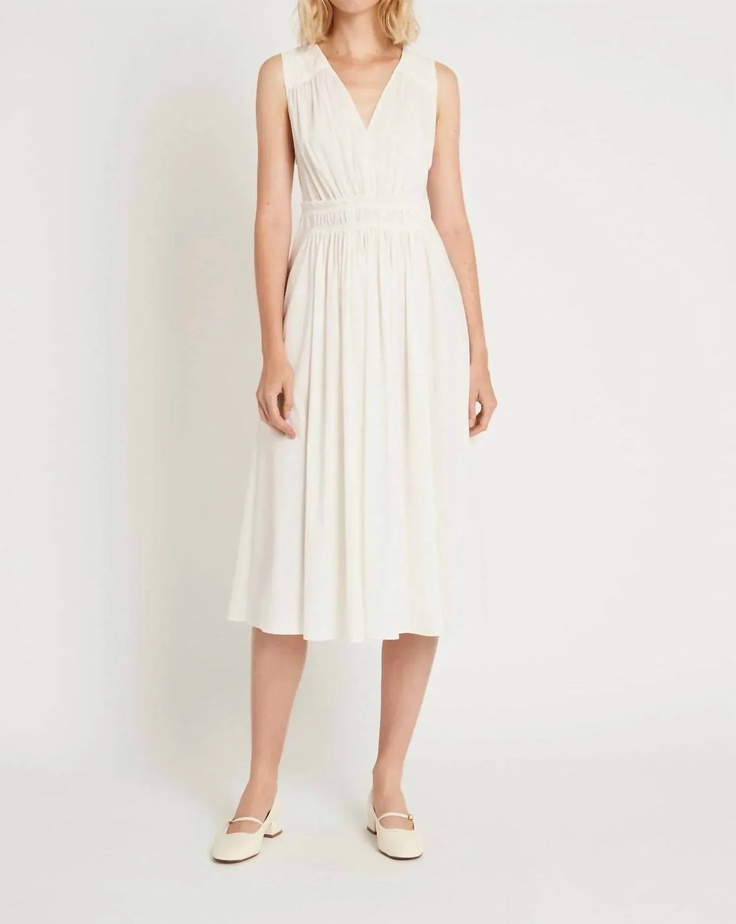 Midi-Kleid mit V-Ausschnitt