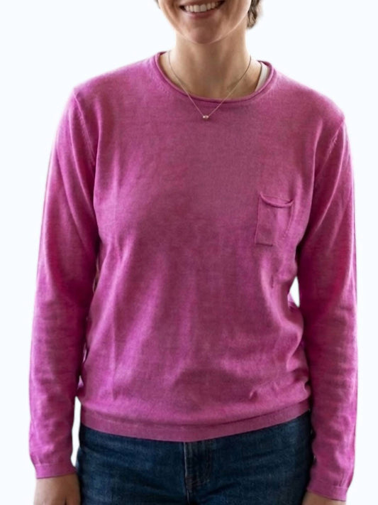 Cotton With Chest Ticket Pocket Sweater - Plus