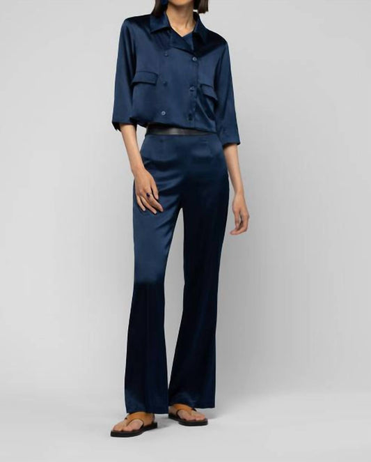 Balicia Silk Pant With Leather Detail