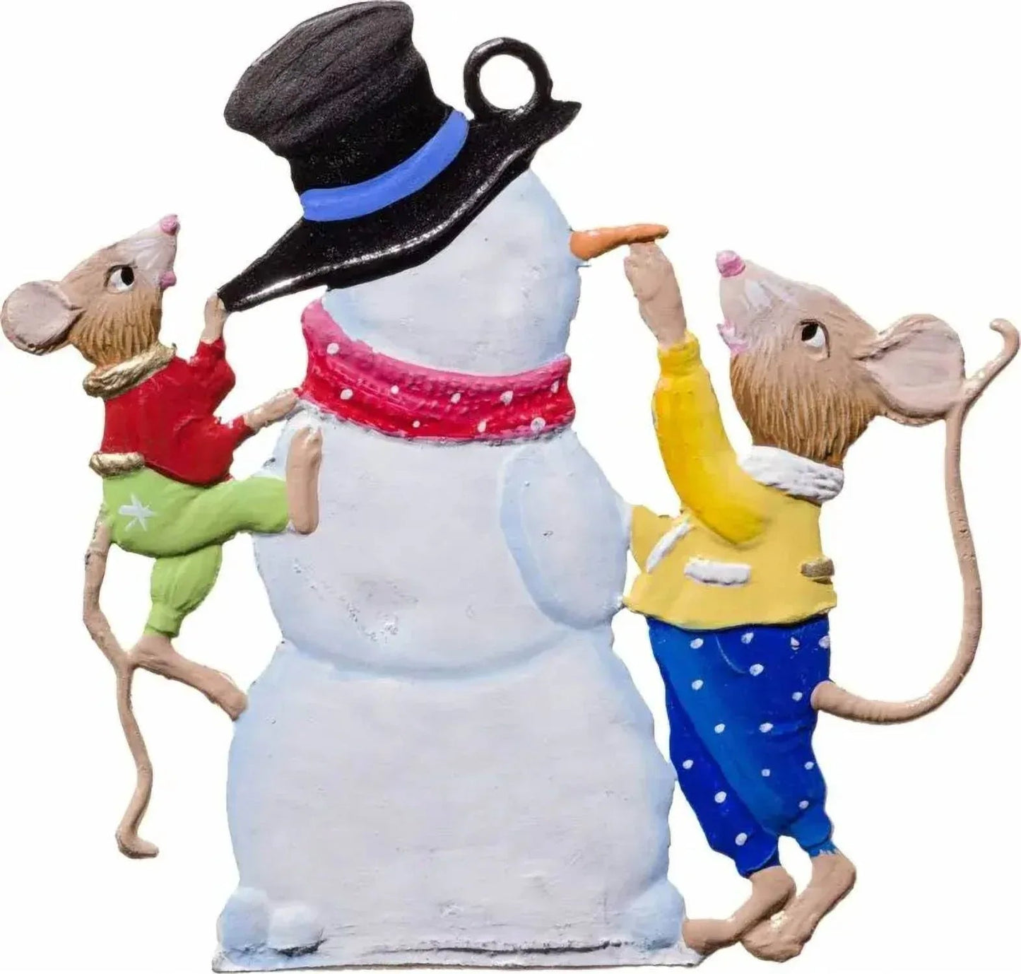 Mäuse mit Schneemann-Ornament