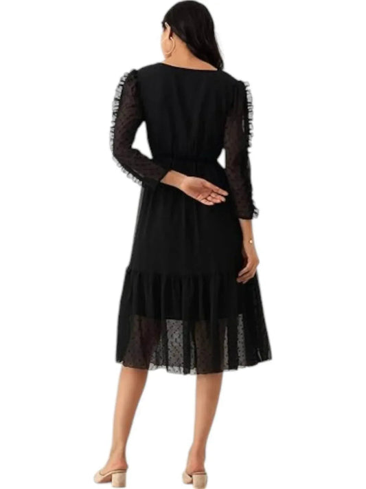 Chiffon Brasso Swiss Dot Dress