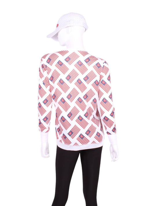 Women's Flag Long Sleeve Very Vee Tee