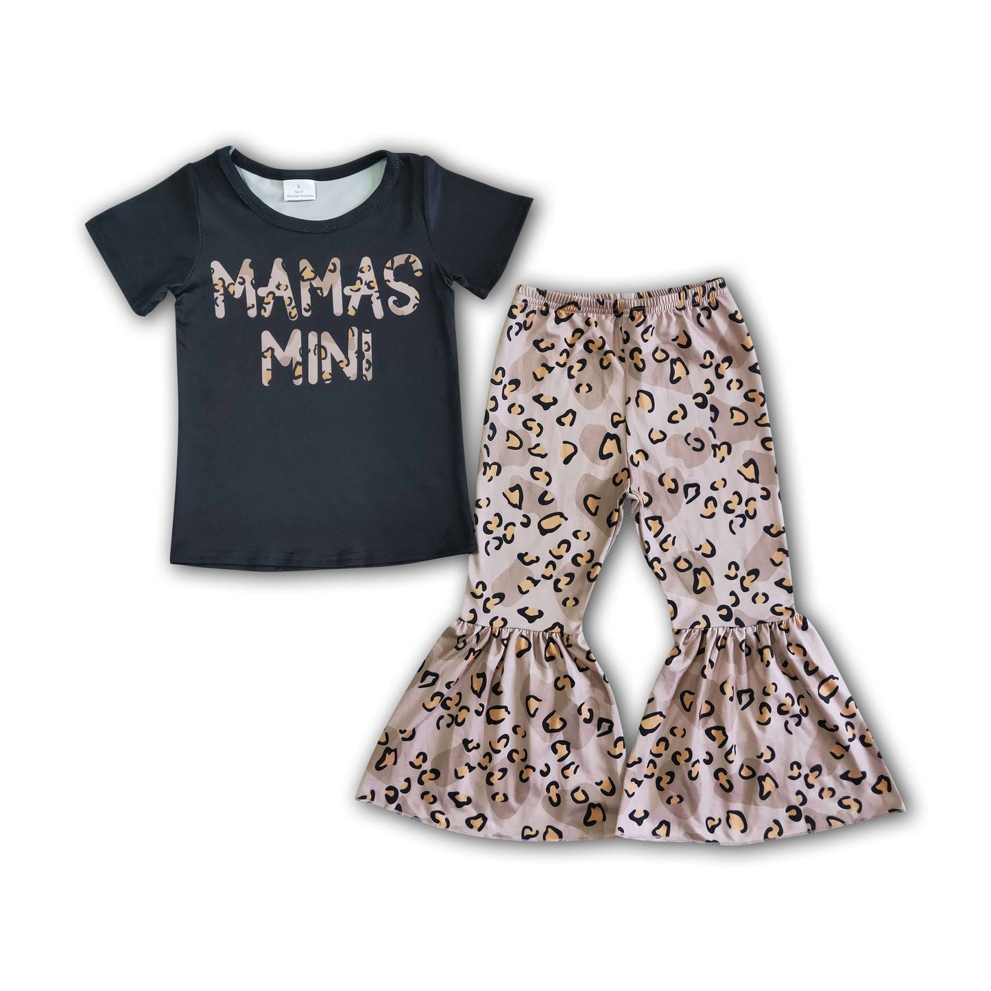 Mamas kleines schwarzes Shirt Leopardenhose Mädchen Boutique Kleidung